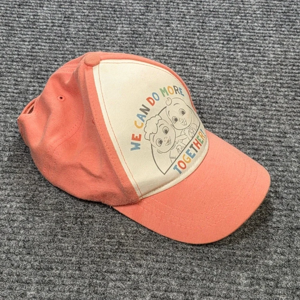 Cocomelon Baseball Cap Kids OSFM Coral Cream We Can Do More Together Print